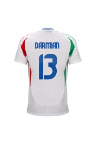 Italia Matteo Darmian #13 Jalkapallovaatteet Vieraspaita EM-Kisat 2024 Lyhythihainen